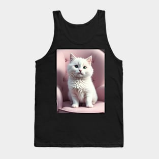 White cat Tank Top